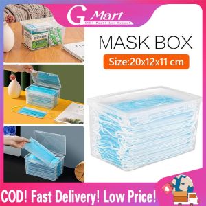 Mask Case Plastic Transparent with Lid Storage Box Collection Container Case Storage Rangement LZC-Mask-Box