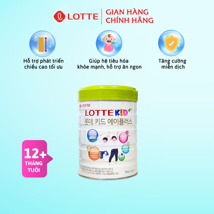 Combo 2 lon sữa Bò Lotte Kid A+ Hàn Quốc bổ sung canxi hỗ trợ phát ...