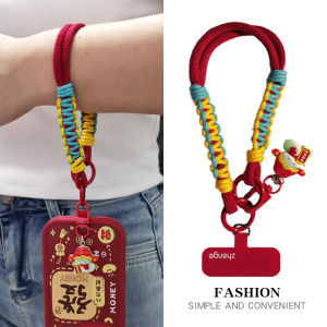 Short Snake Year Pendant Outdoor Keychain Wrist Strap Mens Model Mobile Phone Lanyard Durable Nylon Braided Line Accessory