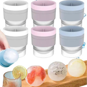 12pcs Silicone Spherical Ice Cube Mould / Whiskey Ice Ball Maker / Reusable Round Ice Cube Tray Maker / for Bar Home Kitchen Supplies