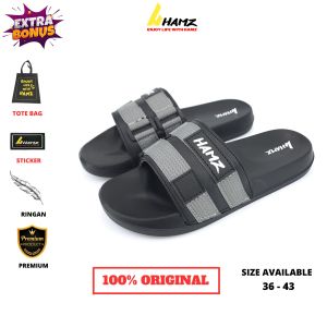 Hamz Webbing Abu Sandal Slide Casual Pria dan Wanita