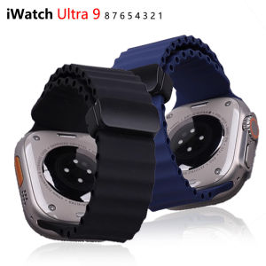 Ocean Wave Silicone Strap For Apple Watch 38/40/41/42/44/45/49mm Folding Replacement Wristband Sport Waterproof Adjustable Watchband For Apple Watch ultra ultra 2 Series 9 8 7 6 5 4 3 2 1 Series SE SE2