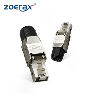 ZoeRax  RJ45 Cat8 CAT7 CAT6A Toolless Ethernet Connector Gold Plated Plug Shielded Ethernet Connector Compatible POE STP