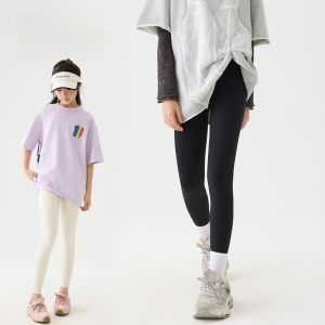 MiiOW | High Waist Yoga Sports Pants Girls Shark Pants Seamless High Elasticity Nine Points Casual Bottoms For Children And Teens