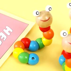 COD Mainan Edukasi Anak Bayi / Mainan Ulat Kayu Puzzle Edukasi Caterpillar / Mainan Susun Balok / Mainan Susun T033