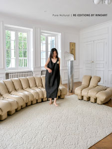 Rinoart Beautiful Iris Embossed Pure Natural Four Seasons Algae Thread "Micro Waterproof" Cream Living Room Carpet