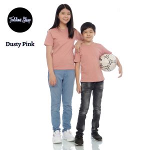 Kaos Polos Anak Oneck Lengan Pendek Bahan Katun Combed 30s Warna Dusty Pink