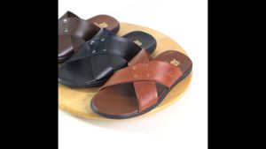 Sandal Pria Kulit  Casual Flip Flop  Kulit  Anti slip LS443