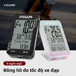 Máy Tính Xe Đạp Không Dây GPS CYCLAMI Chống Nước IPX7 Đa Ngôn Ngữ Đo Quãng Đường Tốc Độ Đồng Hồ Bấm Giờ Dành Cho Thể Thao Ngoài Trời