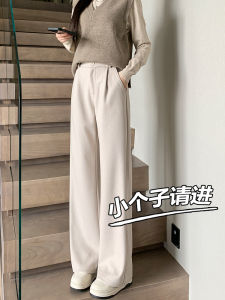 Slim Wide Leg Pants Womens Autumn Winter New Loose Straight Casual Woolen Trousers Nine Points High Effect Thinming Pants