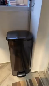Homehub Lior Stainless Steel Pedal Dustbin Rubbish Trash Bin With Lid Gunmetal Kitchen Large 20L 30L