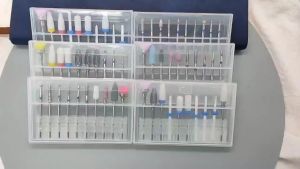 Set 10 Đầu Mài Móng Đầu Mài Khóe Loại Bỏ Da Ẩn Móng Úp Sơn Gel Kèm Hộp Đựng