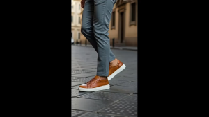 Giày Thể Thao Sneakers Nam Da Thật Màu Nâu - Duca Di Morrone - Nhập Khẩu Chính Hãng Từ Italy_Fabrizi