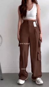 Bonnie Cargo Pants | Highwaist Loose Cargo Petite | Celana Kargo Wanita | Baggy Pants