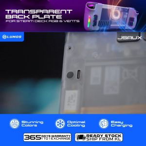 JSAUX PC0106C Transparent Back Plate for Steam Deck OLED RGB & Vents Modcase
