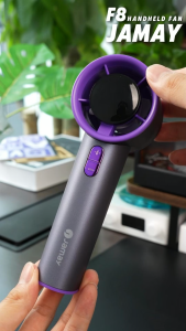 JAMAY พัดลมแบบพกพา อายุการใช้งานแบตเตอรี่ 12 ชั่วโมง ความเร็วลมที่แข็งแกร่งซุปเปอร์จาก 1 ถึง 199 ระดับมือถือ + คอแขวนพัดลมกระเป๋าแบบพกพา นักเรียน / ระหว่างทางไปทำงาน F8