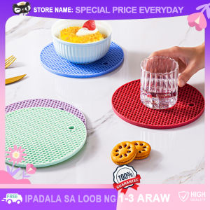 Kitchen Placemats Heat Resistant Silicone Table Mat Anti-slip Drink Cup Coasters Home Pot Pad Dish Mat Pot Holder Colorful Dinner Mat