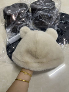 หมวกทรงสี่เหลี่ยมลายหูหมีขนนุ่มฤดูใบไม้ร่วง/ฤดูหนาวสำหรับผู้หญิง หมวกแฟชั่น หมวกขนสัตว์ หมวกกันลม หมวกทรงปากเปิดสำหรับกลางแจ้ง หมวกทรงสี่เหลี่ยม