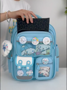 YooWoo Tas Ransel Anak / Tas Ransel Anak Perempuan / Tas Ransel Anak SD Perempuan / Tas Ransel Anak Perempuan Korea Style / Tas Ransel Anak Anti Air / Tas Ransel Sekolah Anak Dengan Gantungan Karakter