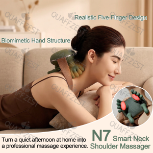 4D Bionic Finger Neck Shoulder Massager Wireless Neck Cervical Trapezius Kneading Massage Shawl Brushless Motor Neck masajeador