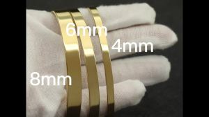 Minimalist Stainless Steel Bracelet For Men 4/6/8mm Opening Bangle Gift For Him Pulsera Hombre Pulseira Masculina Aço Inoxidável