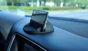 Car Phone Holder Silicone Pad Mat for Dashboards Slip-Free Desk Stand for iPhone Samsung Android & GPS Devices (Black)