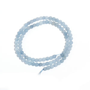 1 Strand Blue Aquamarines ลูกปัดหินธรรมชาติหินลูกปัดหลวม Spacer ลูกปัดสําหรับเครื่องประดับ DIY ทําสร้อยข้อมือสร้อยคอ