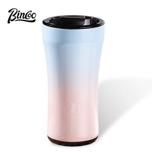 BINCOO Thermal Coffee Cup Ceramic Inner Vacuum Flask 316 Stainless Steel Water Bottle Portable Car Cup 330ML