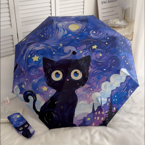 Purple Van Gogh aesthetic umbrella UV umbrella automatic/manual folding umbrella Mini sunshade umbrella