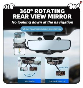 Car Holder HP Mobil Jepit Kaca 360° Flexible Car Reaview Mirror HD59