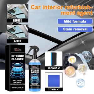 [Leather/Fabric Available] Car Fabric Seat Interior Cleaning Agent Car Seat Cushion Fabric Flannel Fabric Free-Cleaning Cleaner Strong Decontamination