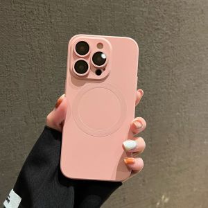 Liquid Silicone Magnetic Full Cover Lens Film Compatible with Apple 14 pro Max iPhone 13 Protective Case Soft Frosted 12 pro New Model High End Feel Max