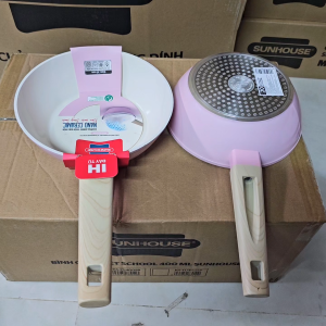 Chảo phủ sứ Nano đáy từ Sunhouse Healthy SHG20MP SHG24MP SHG26MP model mới 2025 hàng chính hãng