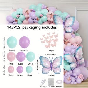 145 Butterfly Balloon Set Suitable for Indoor and Outdoor Decoration Such As Birthday Parties Weddings Anniversaries Etc