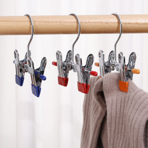 Stainless Steel Clothespins Laundry Clothes Pegs With Hook Portable Hanging Clothes Clips Closet Clothes Organizer Hanger