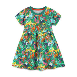 Jumping Meters | 2-7T New Arrival Forest Princess Dresses Summer Girls Party Dress Animals Fashion Kids School Children Clothing Toddler Dresses
