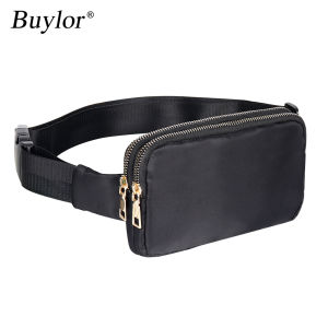 Outdoor Double Zipper Waist Bag Hiking Crossbody Travel Fanny Pack Adjustable Waterproof Small Bag