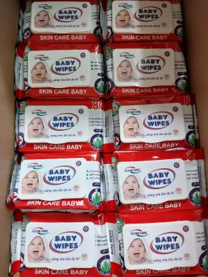 ( Thùng 20 Gói ) Khăn Ướt Baby Wipes mùi dịu nhẹ 80g.
