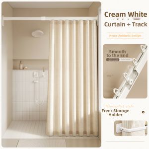WEILAISHI | Waterproof Retractable Folding Bathroom Shower Curtain
