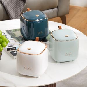 [Local Seller] Nordic Style Desktop Dustbin Dust Bin Mini Trash Can Creative Press Type Double Layer Sleek Elegant Design For Office Home Living Room