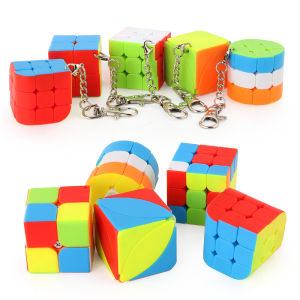 Mini Rotating Second and Third Order 3/3C 3x3 Alien Keychain Cube Puzzle Toys for Children adult Bag pendant gifts ﻿