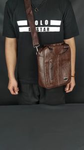 Tas Selempang Kulit PU Leather Polo Amstar 11 Inchi: Tas Jinjing & Tas Kantor