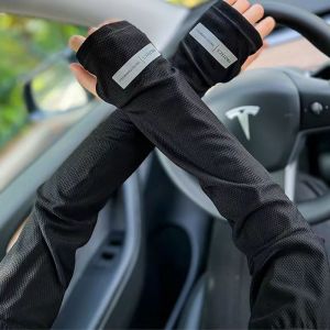 All-Season UV Protection Hand Socks - Lightweight Arm Sleeves with Thumb Hole | Sunscreen Gloves for Driving/Gardening (Large Size Adjustable)