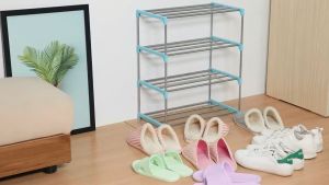 ชั้นวางรองเท้าสแตนเลส ที่วางรองเท้า 3 ชั้น ชั้นวางรองเท้า ชั้นรองเท้า
