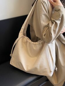 Korean Style Casual Canvas Tote Bag Womens Large Capacity Single Shoulder Slant Bag Class Rope Commuting Cloth Big Bag