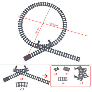 Train Model Toy High Speed Railway Track Straight Track Bridge Overpass Train Level Crossing Barrier Lift Extension Kit