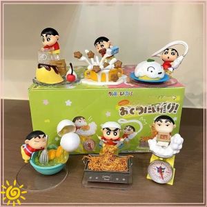 52TOYS | Healing Cute Shin-Chan Cooking Blind Box Handmade Desktop Decoration Ornament Anime Doll Cartoon Model Toy Birthday Gift