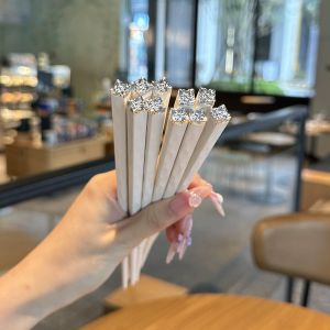 Anti-Slip Luxury Nordic Style Chopsticks Home Use High Temperature Resistant Antibacterial Individual Chopsticks Alloy Material Quality