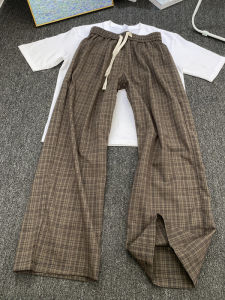 Quần Ống Rộng Kẻ Sọc Cleanfit Cho Nam Mùa Hè Mỏng Rộng Rãi Ống Đứng Quần Dài Thường Ngày Phong Cách Mỹ Quần Dài Ống Rộng