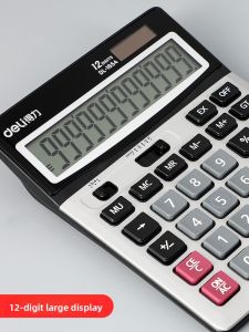 deli | Office Business Portable Calculator with Large Buttons Solar Powered Voice Support